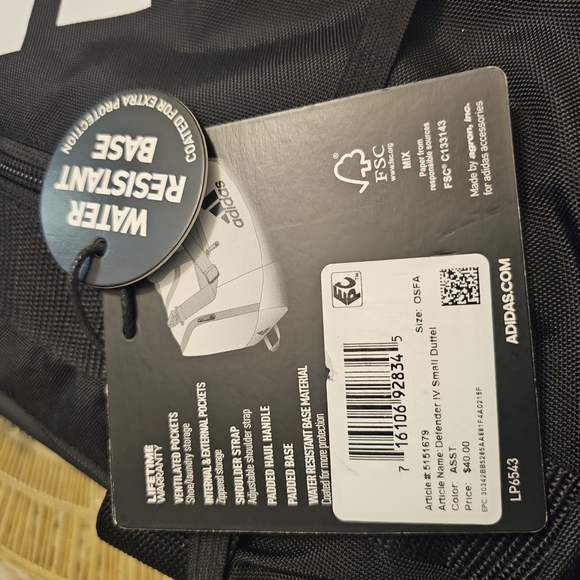 Adidas Black Defender IV Small Duffel Bag - Picture 5 of 11